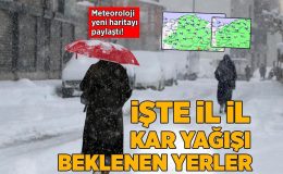 Son dakika… Meteoroloji yeni haritayı paylaştı! İşte il il kar ve yağmur beklenen yerler…