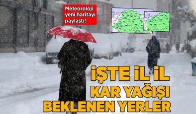Son dakika… Meteoroloji yeni haritayı paylaştı! İşte il il kar ve yağmur beklenen yerler…