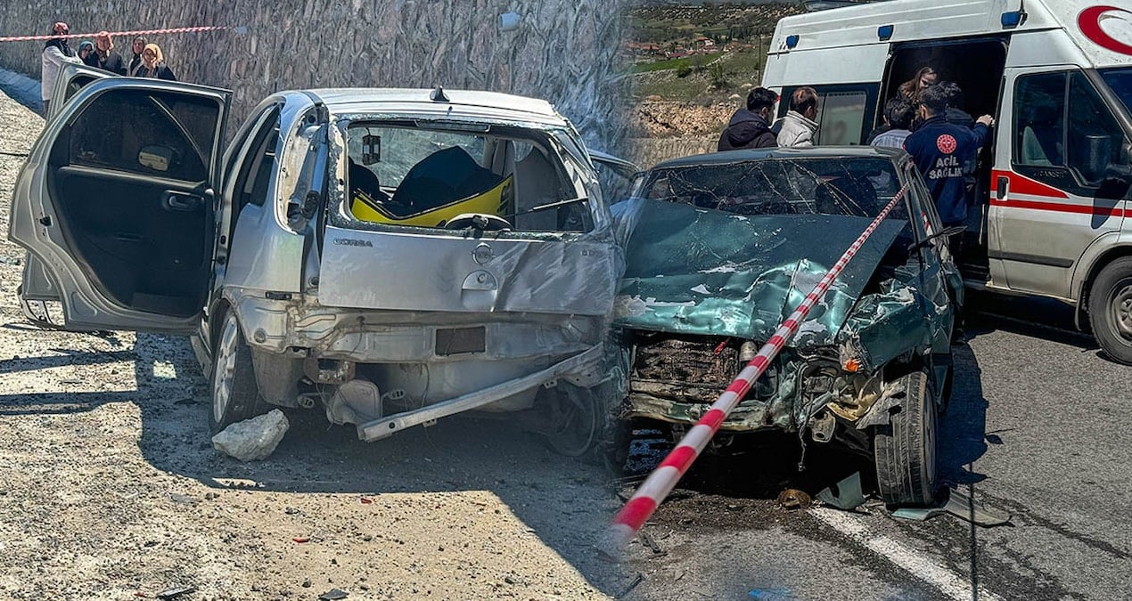 İki otomobilin çarpıştığı kazada karı koca öldü, 3 kişi de yaralandı