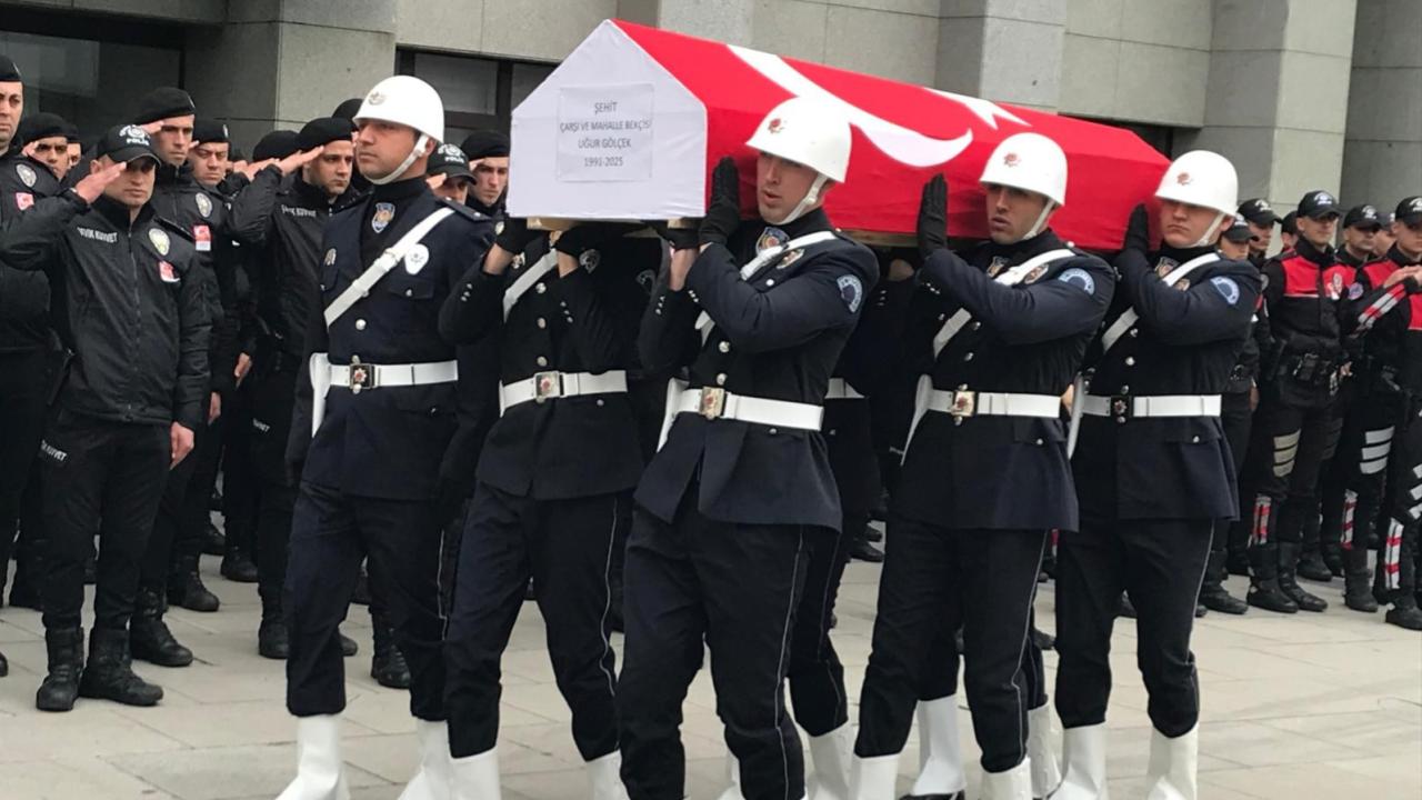 Şehit bekçi Uğur Gölçek için tören düzenlendi